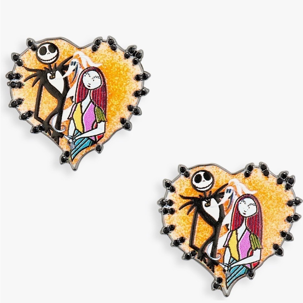 Disney BaubleBar Jack Sally Heart NBC earrings nwt